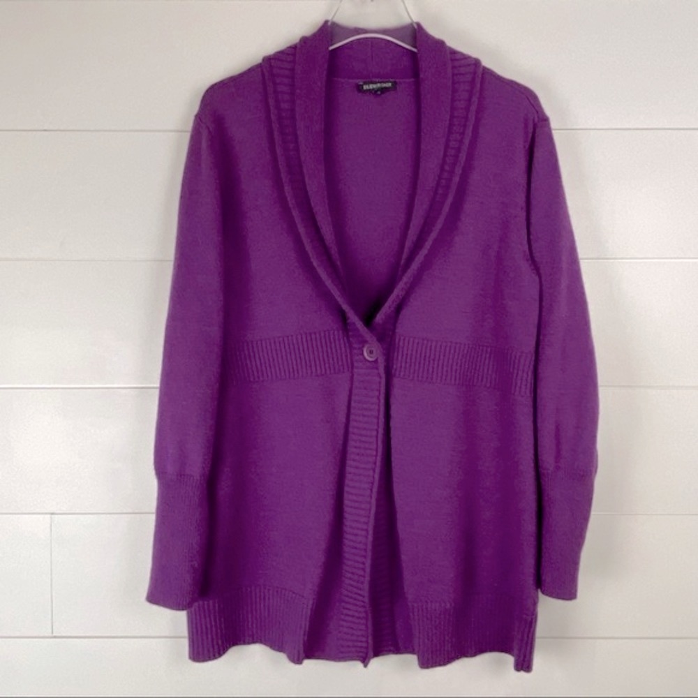 Eileen Fisher Medium Rosby Merino Wool Jersey 9 Gauge V-Neck cardigan sweater